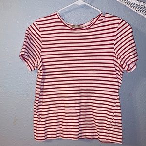Zarah size S white and red striped shirt